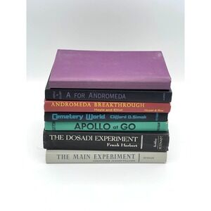 Sci-Fi Hardcover Lot x7 - Dosadi Experiment, Apollo at Go, Andromeda, Cemetery